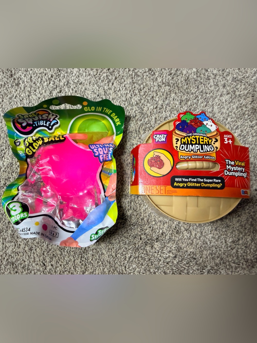 RMS Angry glitter edition Mystery Dumpling & Squish Squeeze glow ball - Pink